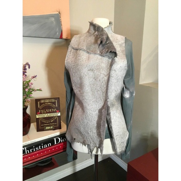 The People of the Labyrinths shearling and Silk Eagle Jacket - Picture 2 of 13